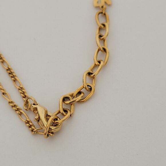Vintage Nina Ricci NR Bow Pendant Necklace 14”+ 2 Gold Tone Chocker Chain - Picture 6 of 7